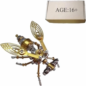 3D Metal Puzzle Fruit Fly Assembly Model Kits, DIY Steampunk Insect Assembly Puzzle Toy, Static Version Craft Art Metal Insect, Create Your Unique Ornament, 2.75 x 2.16 x 1.57 Inchs, 100PCS 