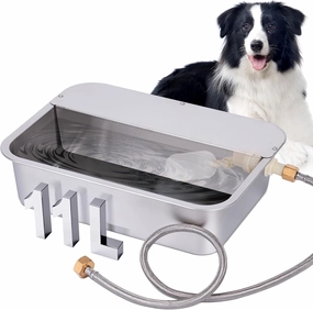 3Gal Automatic Dog Water Bowl Dispenser Large Breed Stainless Outdoor Water Bowl for Dogs Pet Waterer XLarge Auto Fill Dog Waterer for Big Dogs Cats Chicken Livestock (15.7" X 11.8")