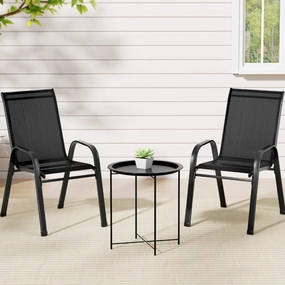 3PC Outdoor Bistro Set - Black