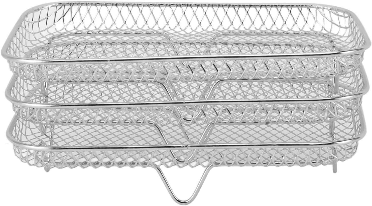 3PCS Fryer Rack Set, 304 Stainless Steel Stackable Multi Layer Dehydrator Rack, 8 Inch Fryer (Rectangle (12 X 10 X 1.5cm / 4.72 X 3.94 X 0.59in))