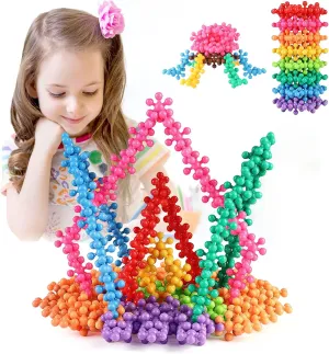 400 Pieces Building Blocks - Kids STEM Toys Educational Discs Toy Solid Plastic Building Toys for Preschoolers Kids Boys and Girls Aged 3  ，Round Soft and Safe Material (400PCS)