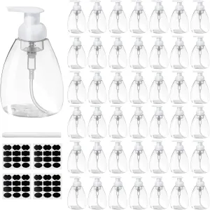 42 Pcs 8 oz Foaming Soap Dispenser Refillable Empty Containers Plastic Pump Bottles Foam Dispenser Bottle for Hand Soap, Shampoo, Liquid Soap with Labels and Pen