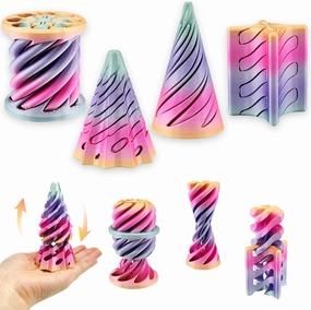 4 Packs Impossible Cone,Spiral Cone Fidget Toy,Impossible Cones passthrough Impossible Pyramid for Relaxing,Spiral Fidget Toy passthrough Impossible Cone,Birthday for Adults & Kids