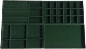 4Pcs Jewelry Trays for Drawers Stackable Jewelry Organizer with Removable Dividers for Watch Necklaces Pendants Organization