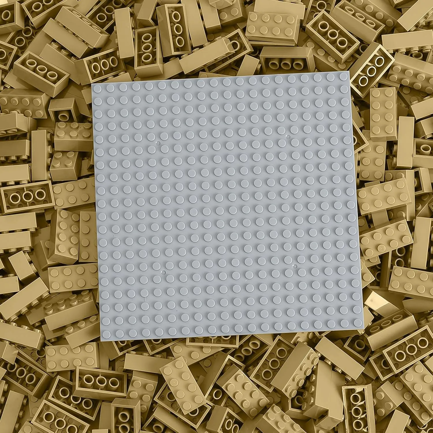 500 Piece Classic Building Bricks and 1 Gray Baseplate, 2x4 Bricks Bulk Creative Building Toys, Blocks Bulk for Kids Ages 6 , Sand