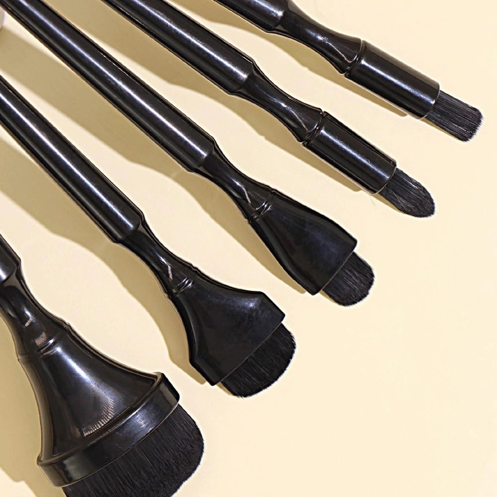5 pieces of black makeup brush set full set of powder eye shadow brush beauty tools