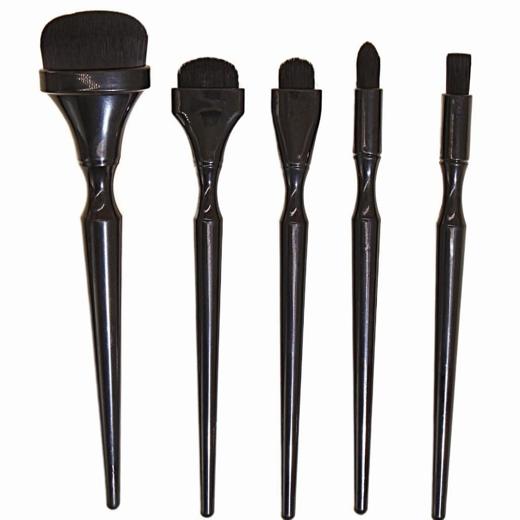 5 pieces of black makeup brush set full set of powder eye shadow brush beauty tools