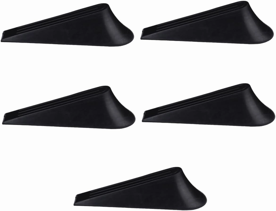 5Pcs Rubber Door Stop Wedges Non Slip Black Door Stoppers for Home Office Use Floor Door Wedge Stoppers for Safety Secure Locking