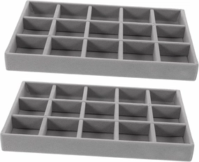 5pcs Stackable Jewelry Organizer Tray Grey Velvet Earring Ring Necklace Display for Women Elegant Jewelry Storage for Vanities Dressers