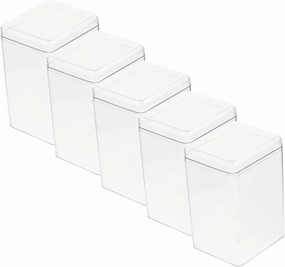 5pcs Transparent Showcase Display Box for Dolls Figures Micro Landscape Storage Case Dustproof Holder for Collectibles and Models for Desktop Organization