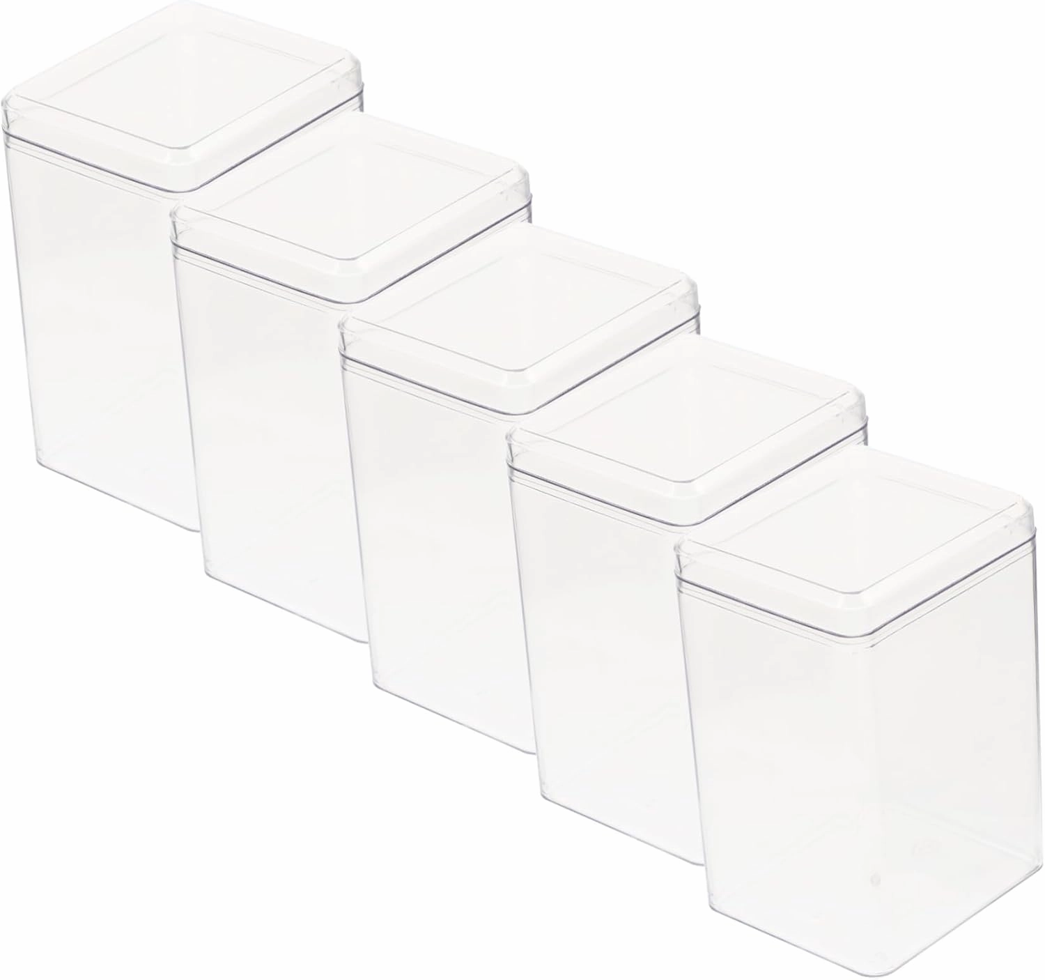 5pcs Transparent Showcase Display Box for Dolls Figures Micro Landscape Storage Case Dustproof Holder for Collectibles and Models for Desktop Organization