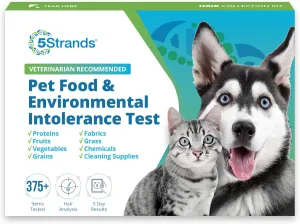 5Strands Pet Food & Environmental Intolerance Test, at Home Sensitivity Test for Dogs & Cats, 412 Items Tested, Pet Health Check, Fast 5 Day Results, For All Ages and Breeds
