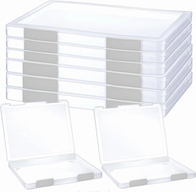 6 Pcs Clear A4 File Portable Project Case, Plastic Storage Box for 8.5" x 11" Letter Paper, Scrapbook Paper Storage Boxes Documents Magazines Holder with Buckle