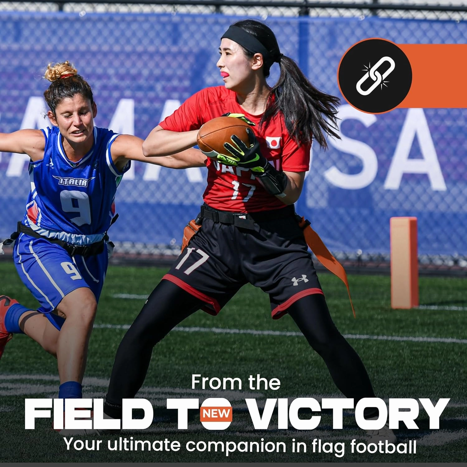 6 Player Pop Flag Football Set-Complete w/Flags, Belts and carry Backpack