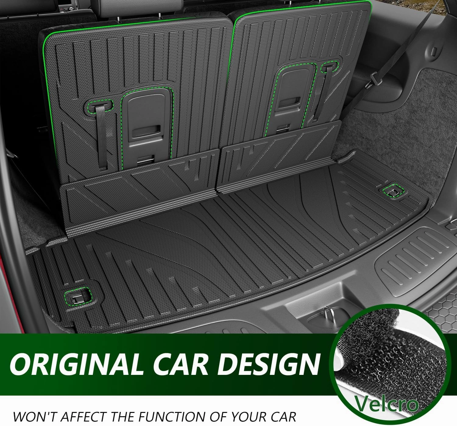 6 Seats Floor Mat Compatible with 2016-2025 Dodge Durango Cargo Mat 3rd Backrest Mat Replacement for 2016-2025 Dodge Durango Accessories (Trunk Mat 3rd Backrest Mat 6 Seats Floor Mat)