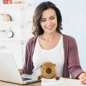 7.8" Capybara Plush – Posture Improvement Desk Buddy – Soft & Supportive Sitting Companion – Cute Stuffed Animal for Office, Study & Gift