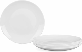 7.5 inch Salad Appetizer Plate Set of 6, Lightweight Opal Glass Round White Plates for Dessert Kitchen, Dishwasher and Microwave Safe