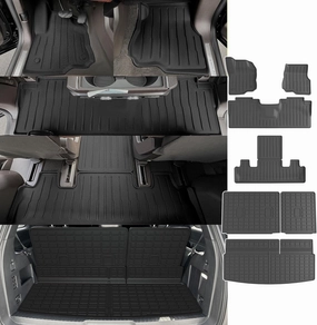 7 Seats Floor Mat Compatible with 2018-2025 Ford Expedition Cargo Mat 3rd Backrest Mat Replacement for 2018-2025 Ford Expedition Accessories(7 Seats Floor Mat Trunk Mat Backrest Mat)