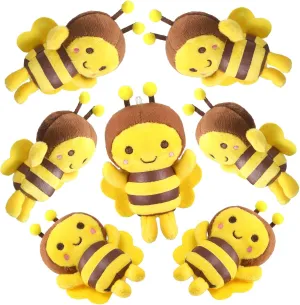 8 Pcs 5 Inch Stuffed Bees Plush Soft Small Bee Stuffed Animal Realistic Cartoon Little Honey Toy Adorable Doll for Birthday Party Decorations DIY(Vivid Style)
