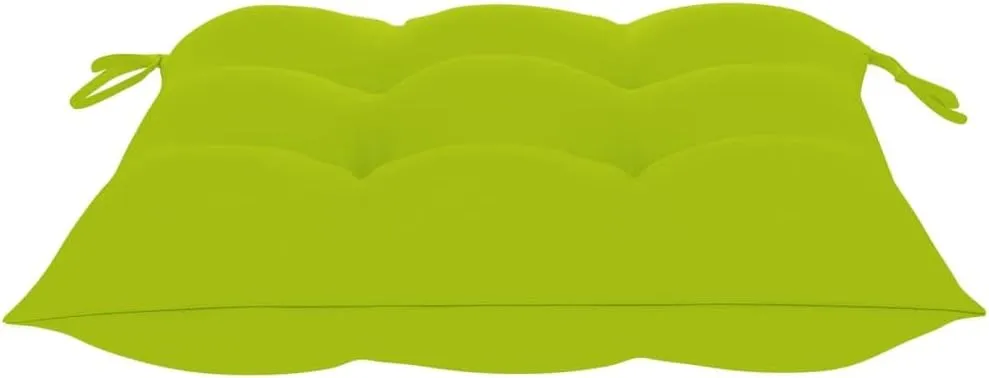 8-Piece Stackable Teak Wood Patio Chairs with Bright Green Cushions, Outdoor Furniture Set for Poolside Backyard Garden Lounge and Beach Camping