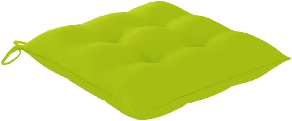 8-Piece Stackable Teak Wood Patio Chairs with Bright Green Cushions, Outdoor Furniture Set for Poolside Backyard Garden Lounge and Beach Camping