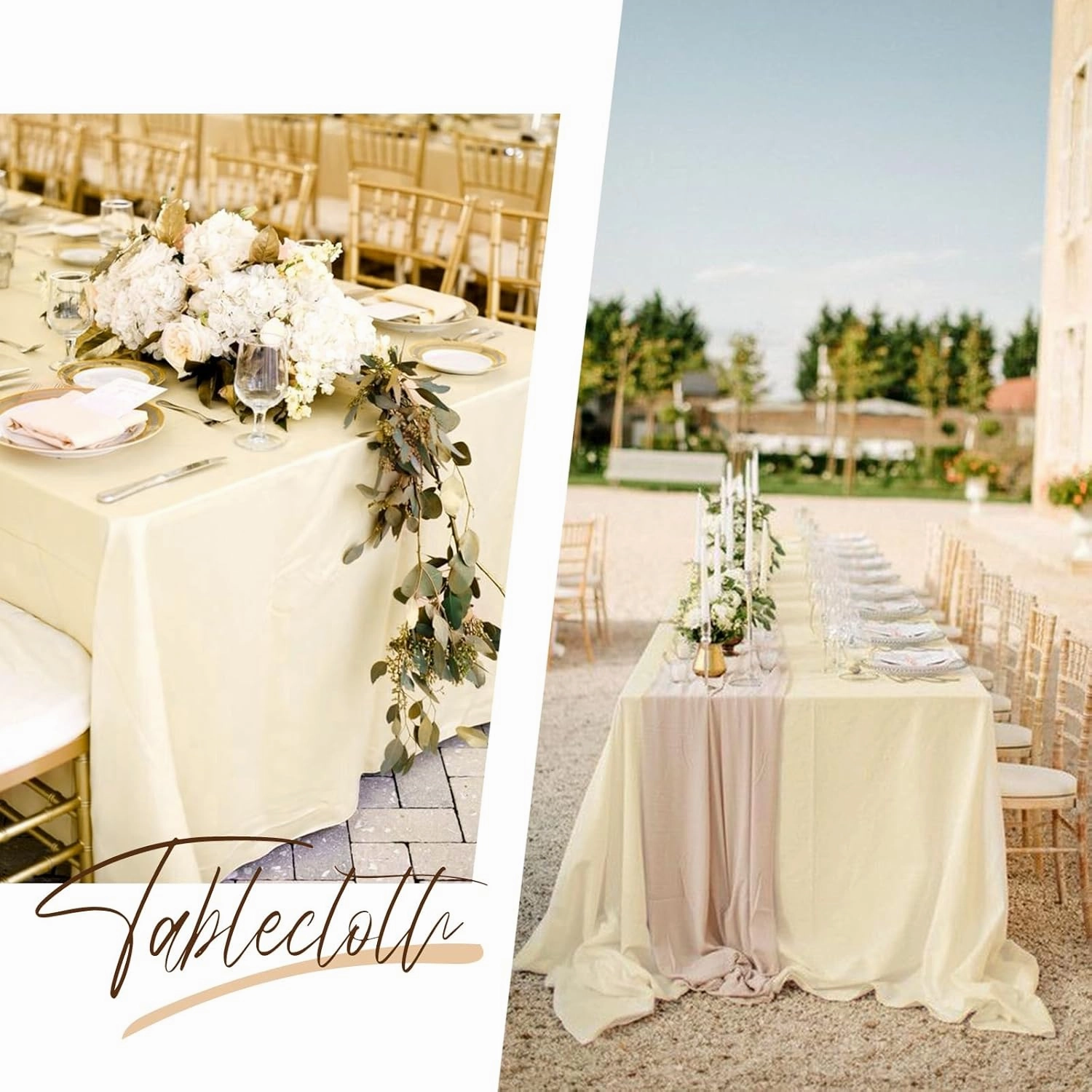8 Pack 60 x 102 Inch Rectangle Tablecloth, Beige Tablecloth for 6 Feet Rectangle Tables, Stain and Wrinkle Resistant Washable Fabric Table Cloth for Wedding Dining Table Buffet Parties Camping