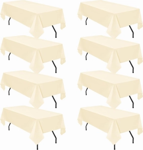 8 Pack 60 x 102 Inch Rectangle Tablecloth, Beige Tablecloth for 6 Feet Rectangle Tables, Stain and Wrinkle Resistant Washable Fabric Table Cloth for Wedding Dining Table Buffet Parties Camping
