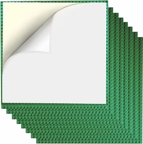 8 Pack Peel and Stick Baseplates, Stickers Baseplates, Compatible with All Major Brands - 10 inch x 10 inch (8 Green)