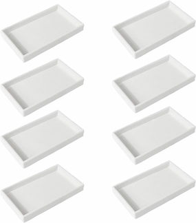 8 PCS Velvet Jewelry Trays, 8.3 x 4.7 x 1'' Stackable Jewelry Tray, Jewelry Drawers Organizer Trays, Jewlery Ring Holder Dish for Wife Mom Women