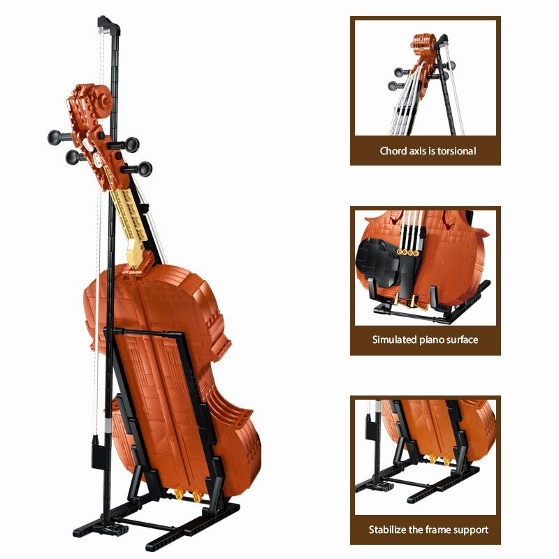 90025 Creative Expert Ideas Artist Violin Collection Classic Musical Instrument Model Building Blocks Bricks Boys Toys Gifts