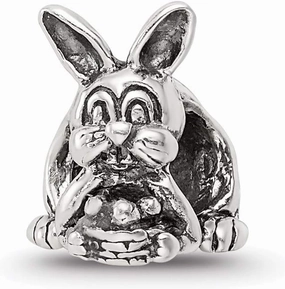 925 Sterling Silver Reflections Bunny with Basket Bead Charm Pendant Fine Jewelry For Women Gifts For Her
