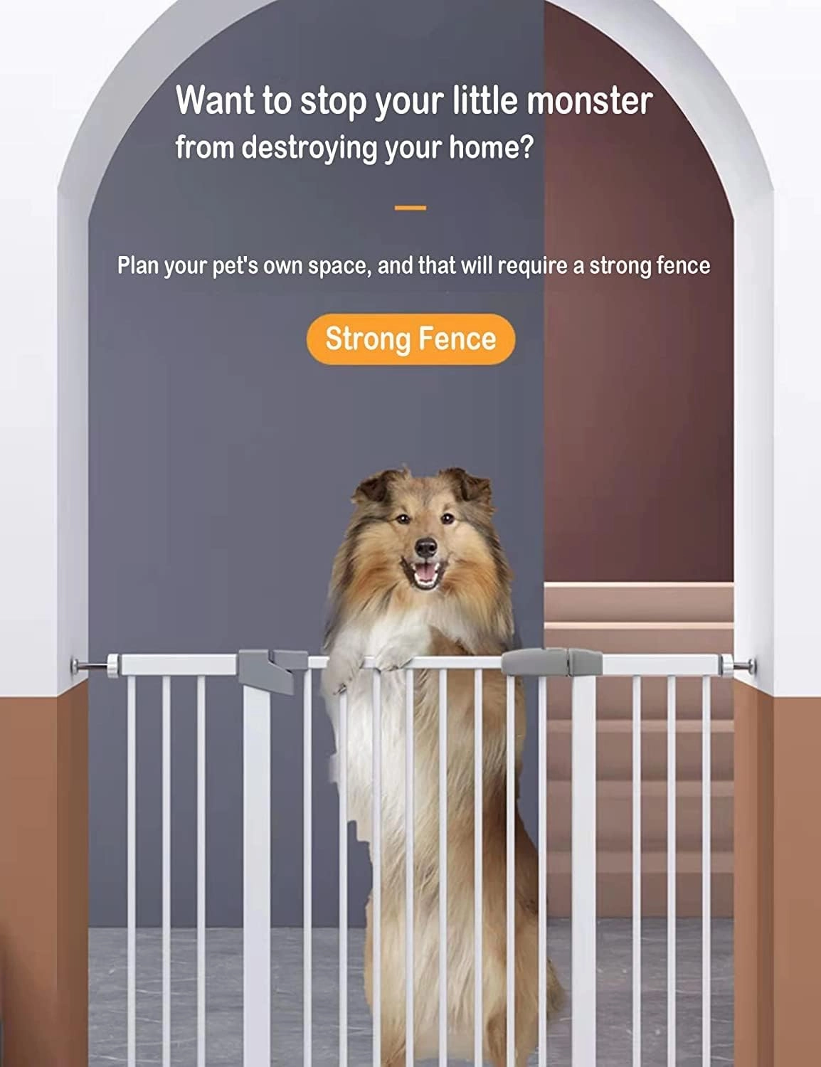 (60.5-113 in Width) Extra Long Baby Gate with Door, Large Dog Gate Indoor, Extra Wide Baby Gates for Doorways, Child Proof Gate, Kiddie Gates. White, Dog Gates for The House. Extra Tall Pet Gate.