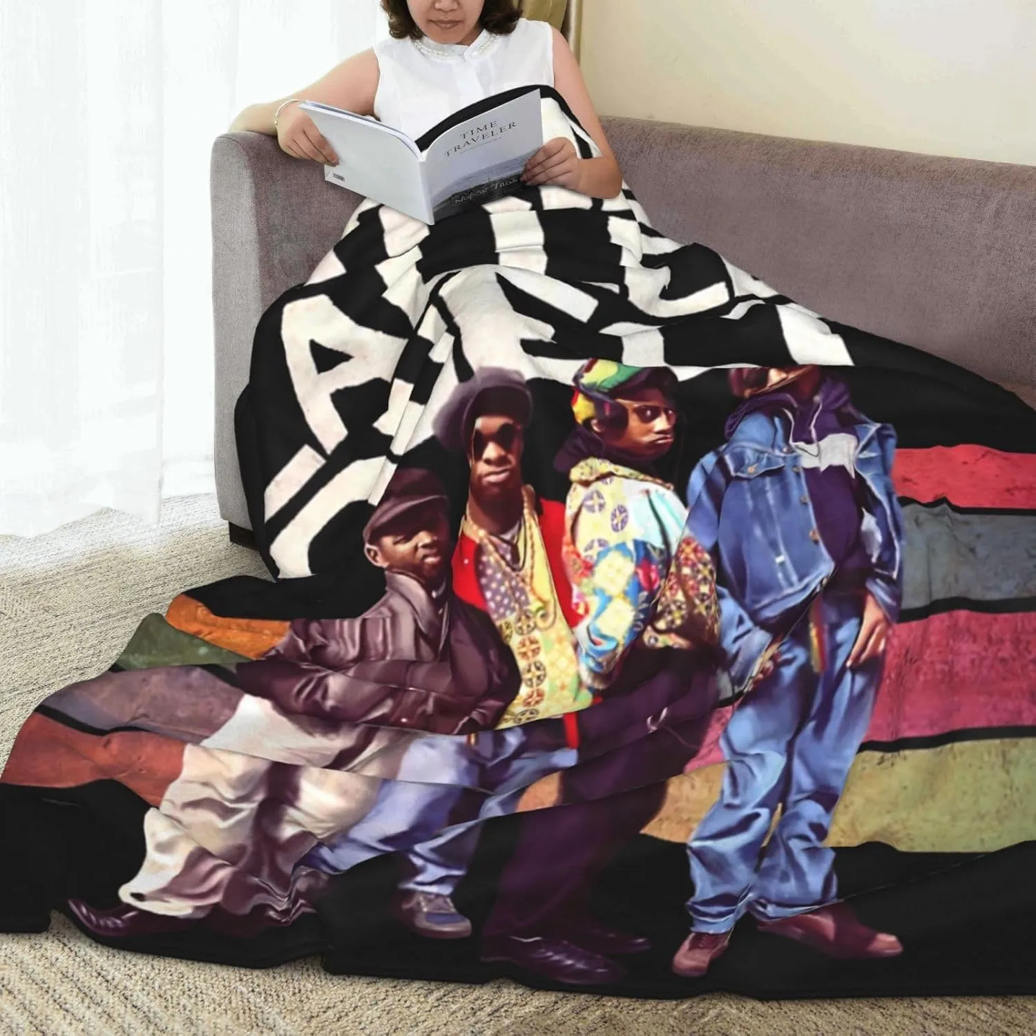 A Tribe Rapper Called Music Quest Band Fleece Throw Blanket Flannel Air Conditioning Quilt for Couch Camping Travel 60"x50"