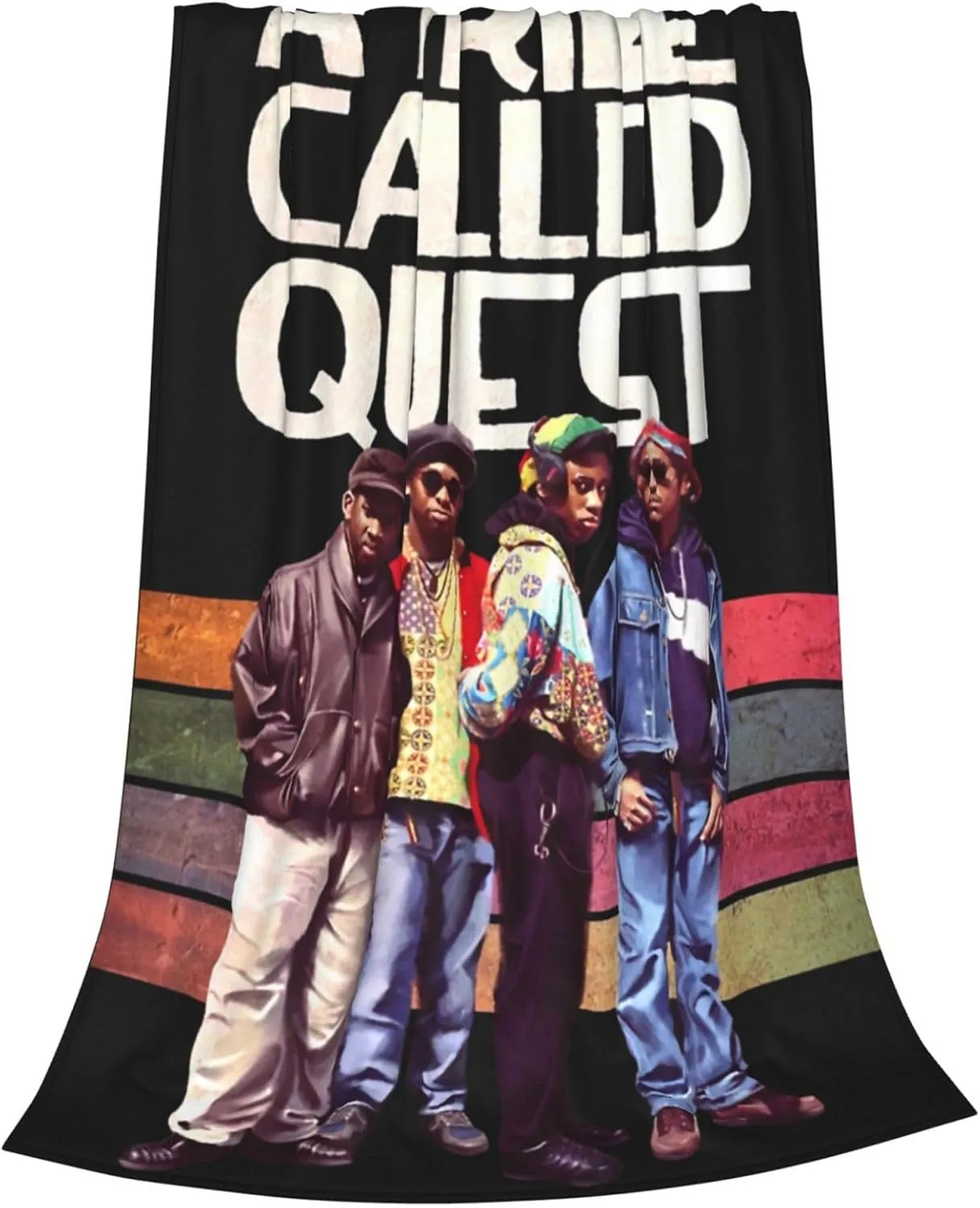 A Tribe Rapper Called Music Quest Band Fleece Throw Blanket Flannel Air Conditioning Quilt for Couch Camping Travel 60"x50"