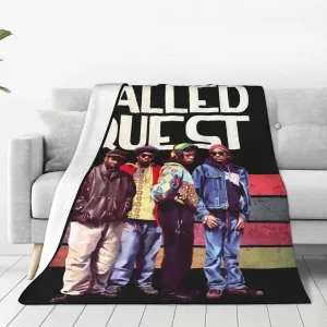 A Tribe Rapper Called Music Quest Band Fleece Throw Blanket Flannel Air Conditioning Quilt for Couch Camping Travel 60"x50"