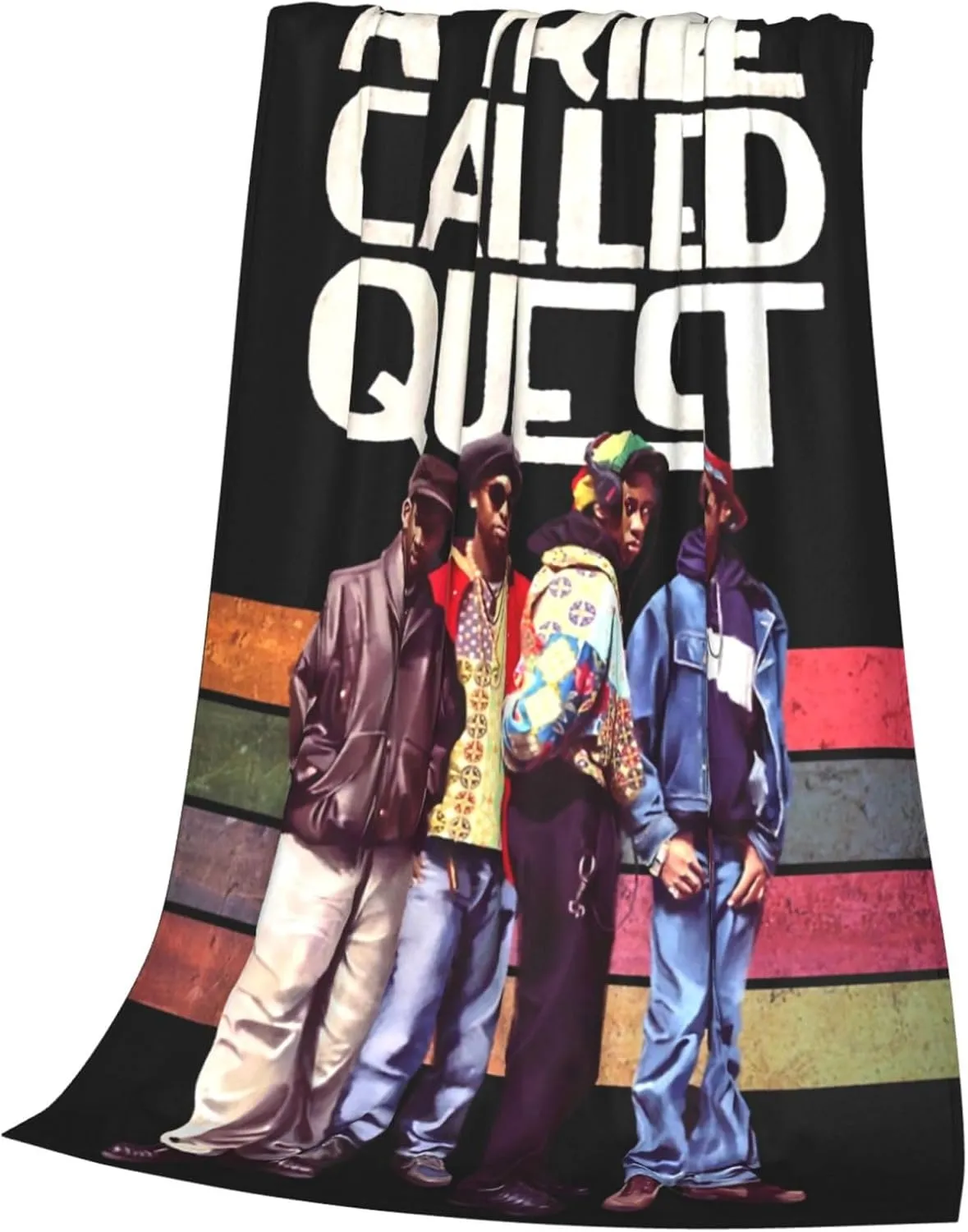 A Tribe Rapper Called Music Quest Band Fleece Throw Blanket Flannel Air Conditioning Quilt for Couch Camping Travel 60"x50"