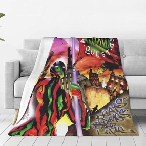 A Tribe Rapper Called Music Quest Band Fleece Throw Blanket Flannel Air Conditioning Quilt for Couch Camping Travel 80"x60"