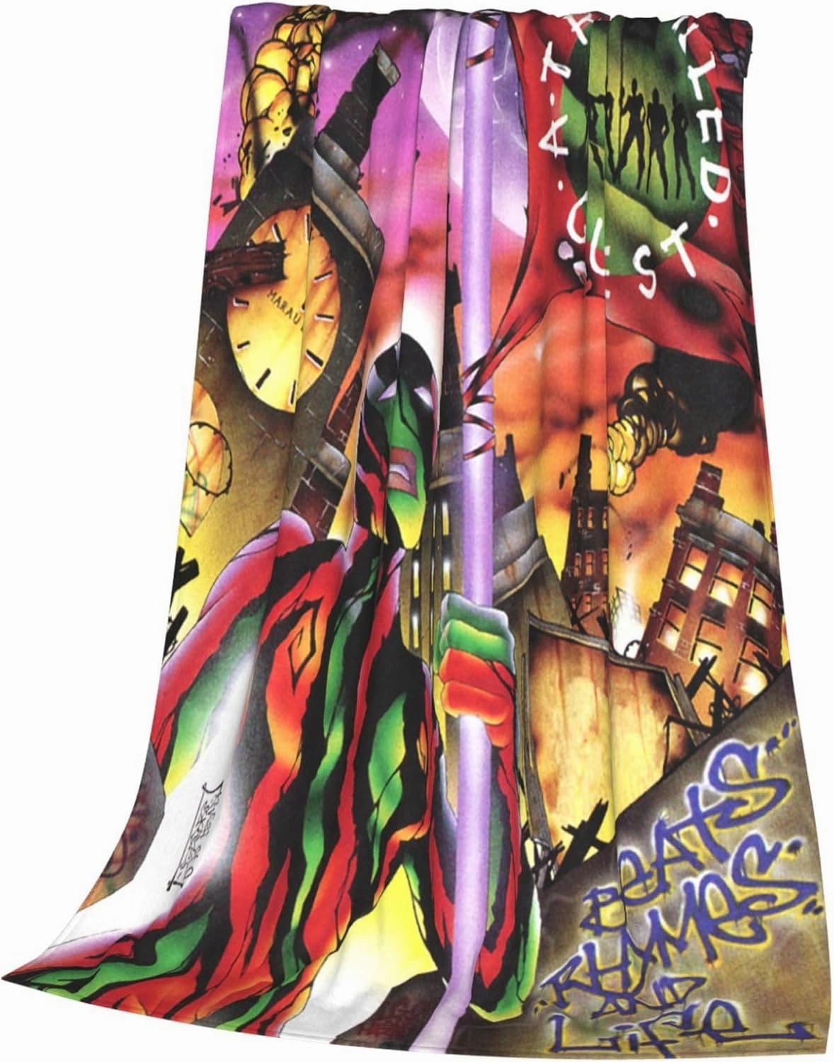 A Tribe Rapper Called Music Quest Band Fleece Throw Blanket Flannel Air Conditioning Quilt for Couch Camping Travel 80"x60"
