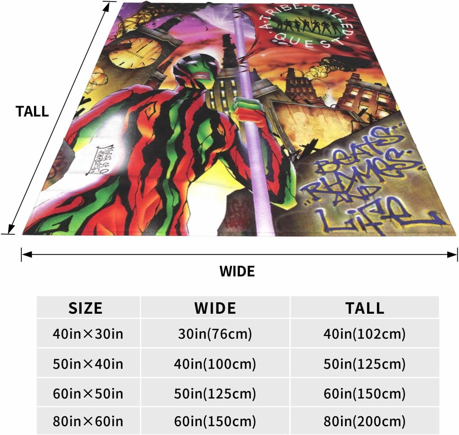 A Tribe Rapper Called Music Quest Band Fleece Throw Blanket Flannel Air Conditioning Quilt for Couch Camping Travel 80"x60"