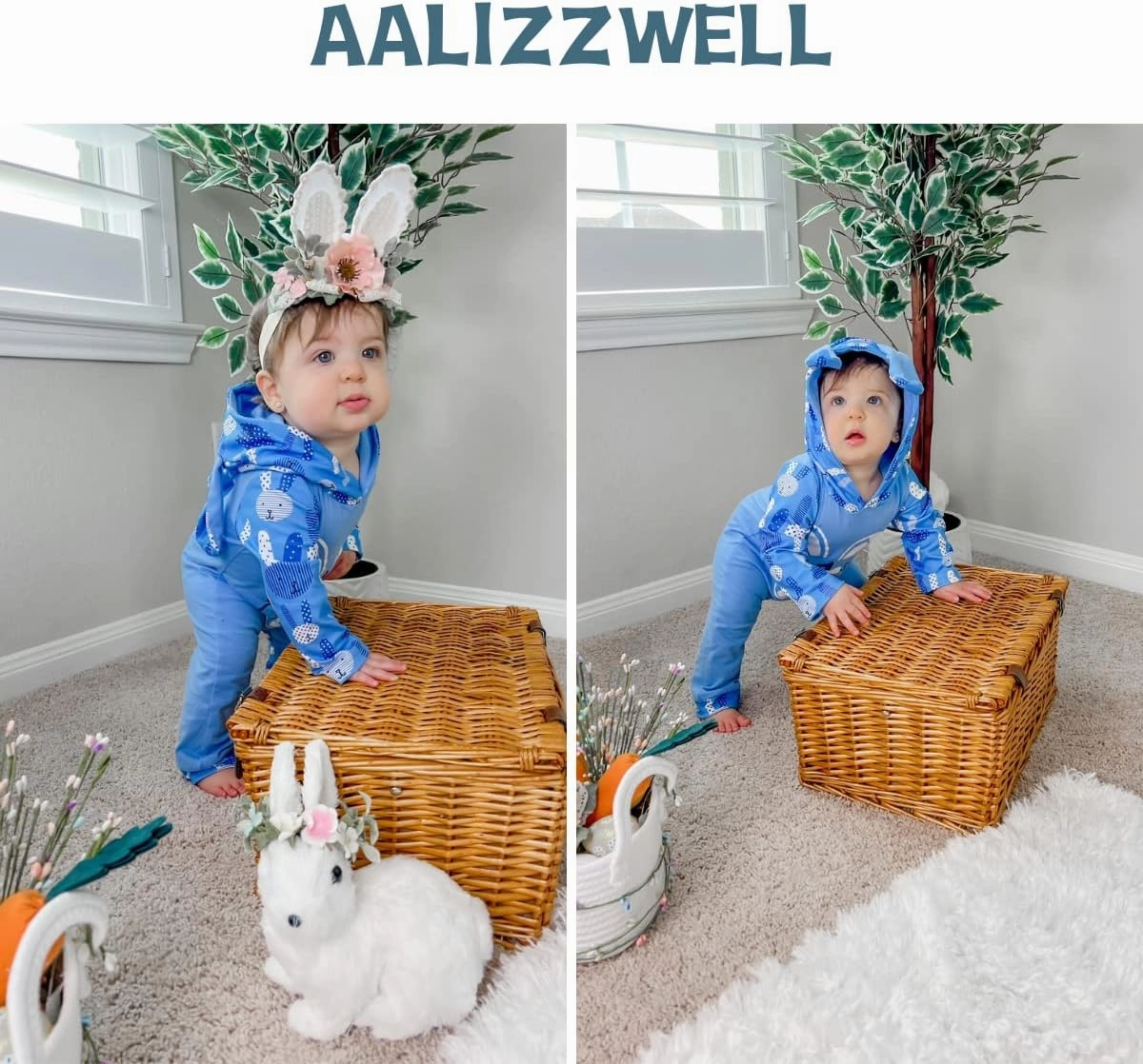 Aalizzwell Newborn Baby Boys Girls Easter Romper