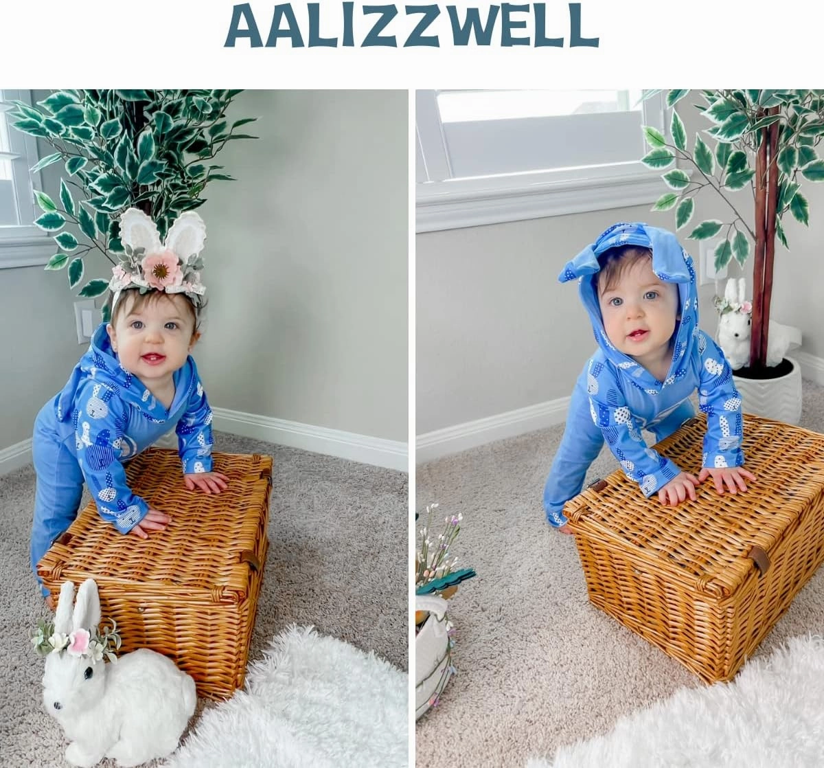 Aalizzwell Newborn Baby Boys Girls Easter Romper