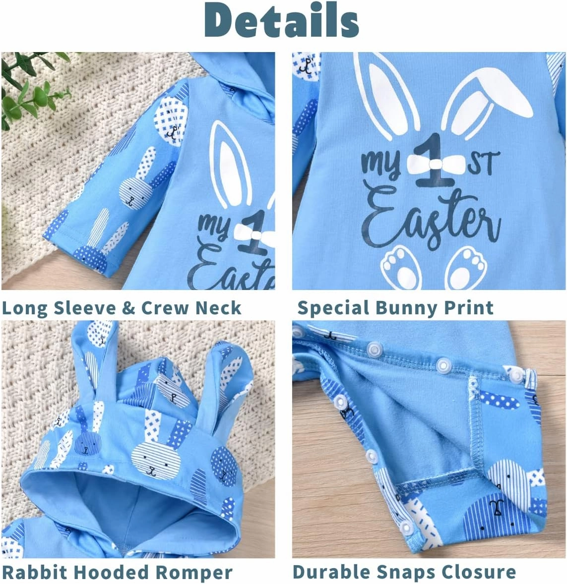 Aalizzwell Newborn Baby Boys Girls Easter Romper
