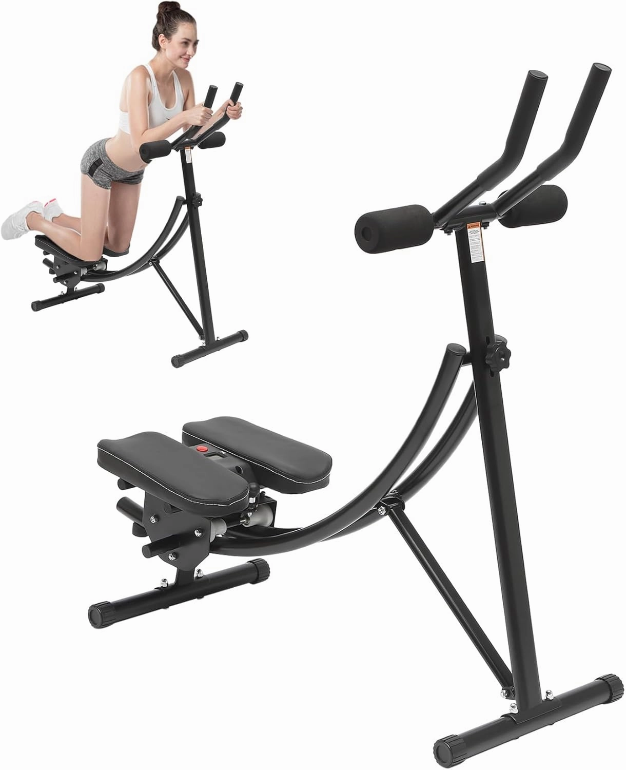 Ab Machine, AB Workout Equipment for Abdominal Exercise and Strength Training, Adjustable Ab Machine Full Body Workout for Home Gym, Foldable Abs Fitness Trainers with LED Display