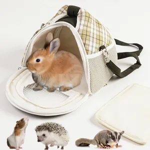 ABLAZEZAI Guinea Pig Carrier, Small Animal Travel Bag, Breathable Outdoor Portable Pouch for Chinchilla Hamster Bird Bunny Hedgehog Sugar Glider Gerbil Snake (Black)