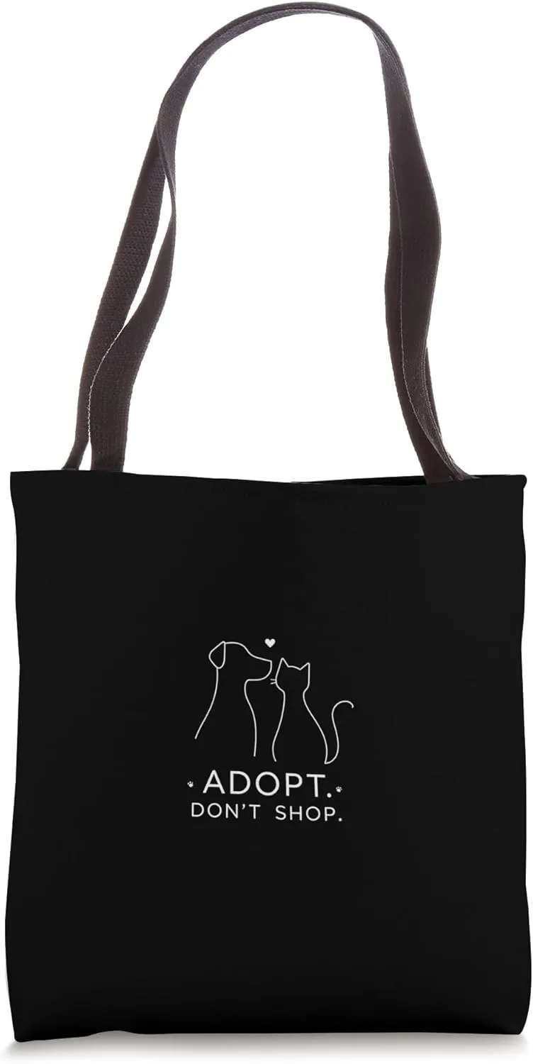 ADOPT. DON'T SHOP. Minimalist Pet Adoption Tote Bag