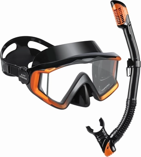 Adult Pano 3 Scuba Diving Mask, Tempered Glass Snorkel Mask Anti-Fog Swim Mask No Leakage Swim Goggles with Nose Cover Snorkeling Gear for Snorkeling, Freediving, Swimming