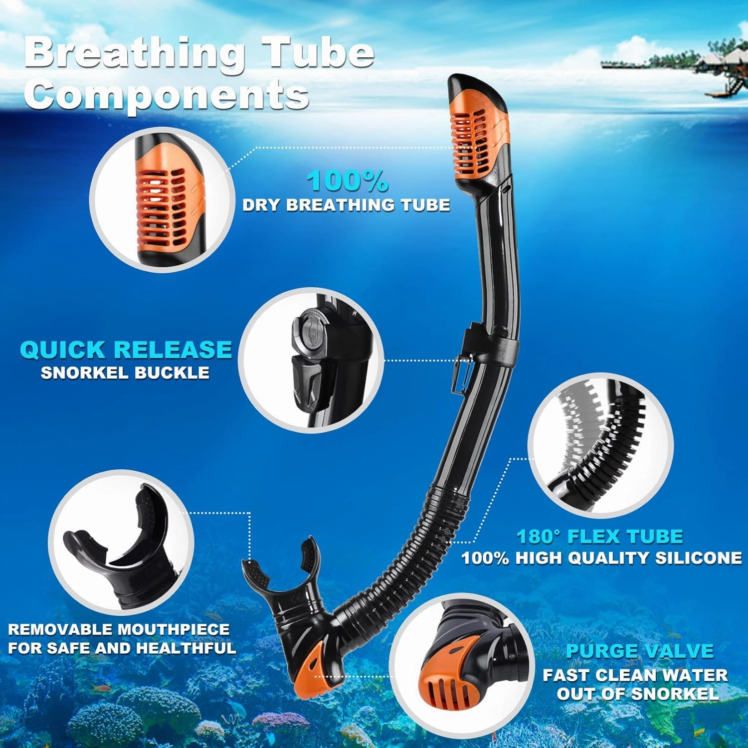 Adult Pano 3 Scuba Diving Mask, Tempered Glass Snorkel Mask Anti-Fog Swim Mask No Leakage Swim Goggles with Nose Cover Snorkeling Gear for Snorkeling, Freediving, Swimming