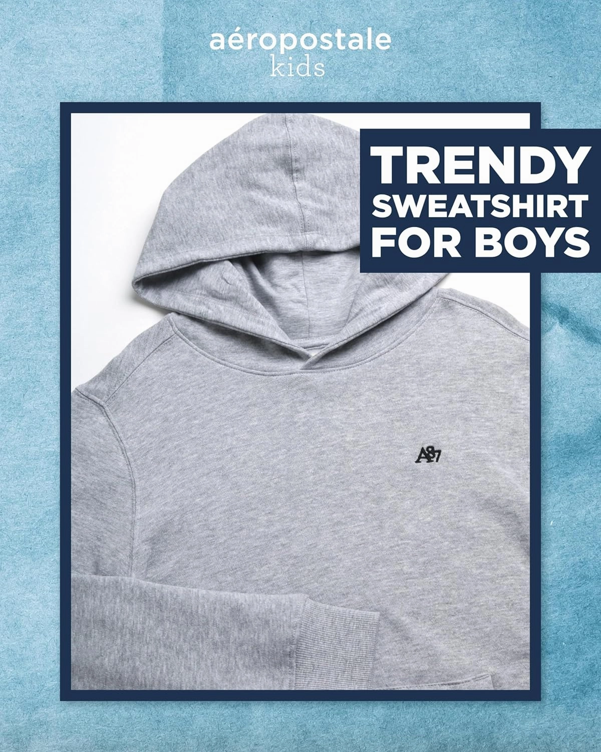AEROPOSTALE Boys' Sweatshirt - Cozy Soft Cotton Blend Fleece Casual Pullover Graphic Hoodies for Boys (Sizes: 4-12)