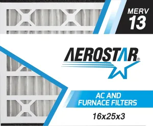 Aerostar 16x25x3 MERV 13 Pleated Replacement Air Filter for Trion Air Bear 229990-101, 1 Pack (Actual Size: 15 3/4" x 24 1/4" x 3")