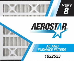 Aerostar 16x25x3 MERV 8 Pleated Replacement Air Filter for Trion Air Bear 229990-101, 1 Pack (Actual Size: 15 3/4" x 24 1/4" x 3")